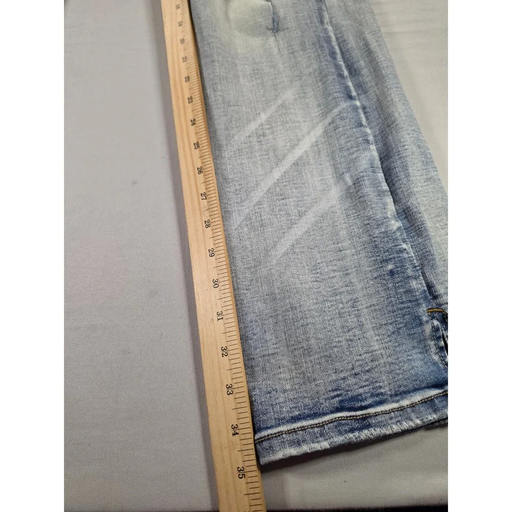 Industrial Indigo Masonry Dnm Distressed Light Wash Straight Jeans Mens 38x36